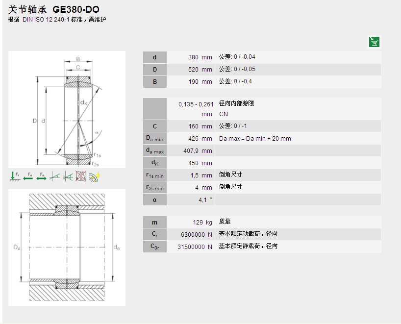GE380-DO-C3  安徽捷越 水泥行业  立磨轴承  
